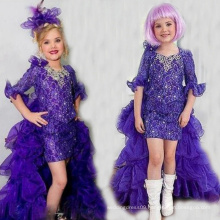 Latest Purple 2 in 1 Sexy Flower Girl Pageant Dresses